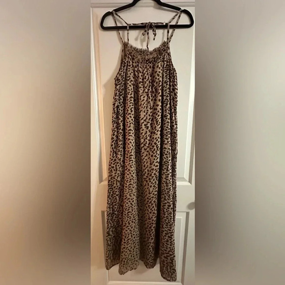 Anthropologie Sundry Leopard Midi Cotton Lined Dress Size 3 / Large - Picture 12 of 13